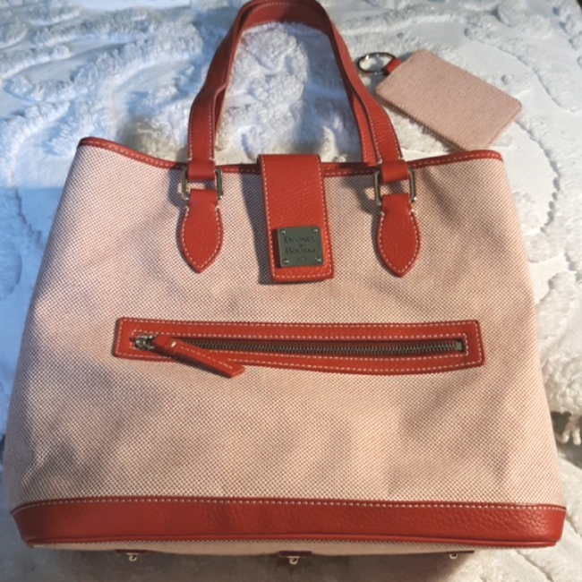 Dooney And Burke Cotton & Leather Tote
